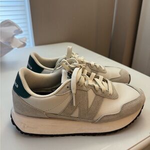 New Balance Cream and Tan Sneakers
